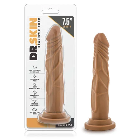 penis-pain-during-sleep-Blush Dr. Skin Basic 7.5 Realistic 7.5 in. Dildo with Suction Cup Tan