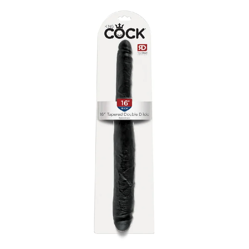 Penis-lumpy-King Cock 16" Tapered Double Dildo Black