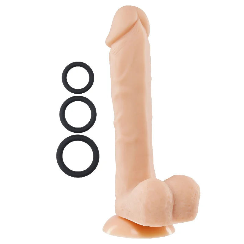 cock ring trendy design-9 Inch Silicone Pro Odorless Dong - Flesh