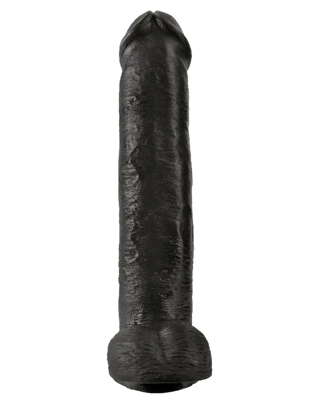 cock ring rugged design-King Cock 15 Inch Cock With Balls - Black