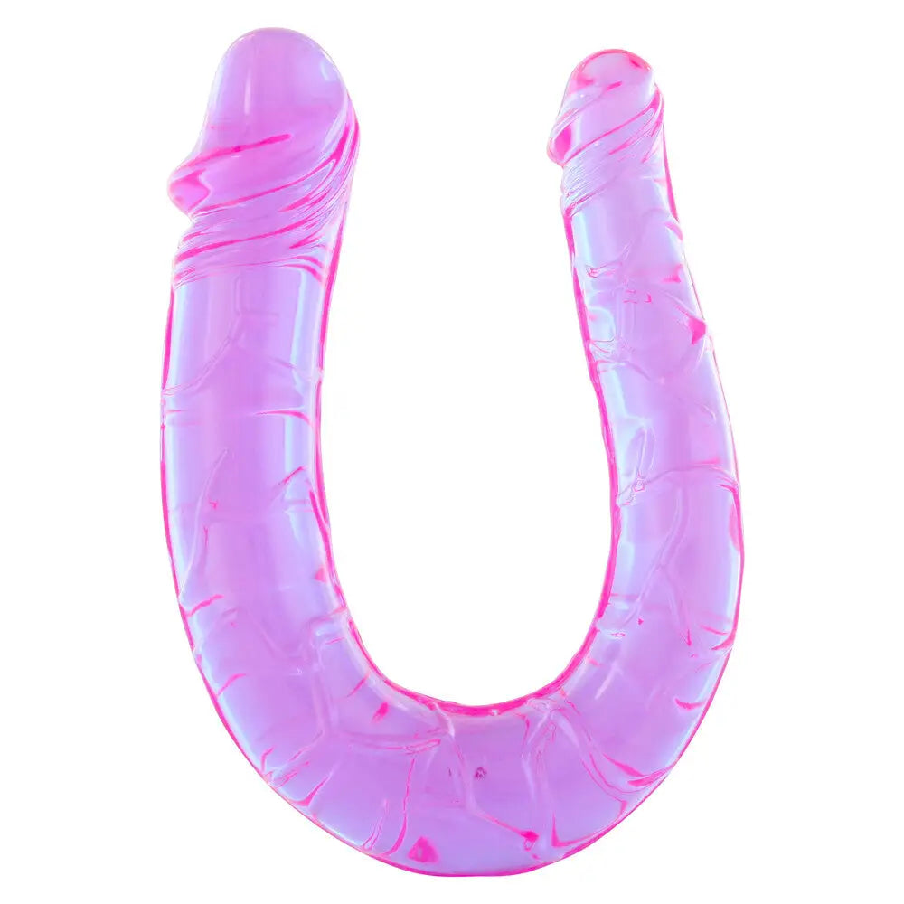 Penis-spotless-Seven Creation Purple Double Ended Dildo with Veined Detail