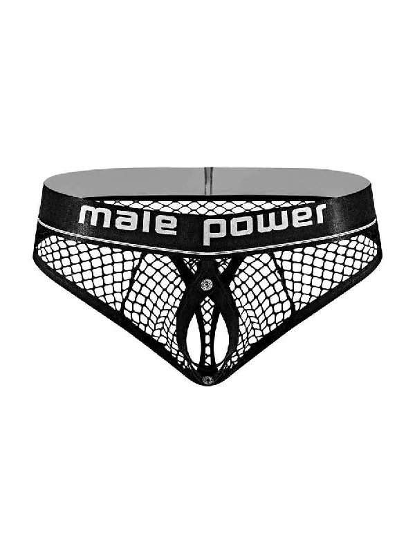 lightweight modal briefs-Cock Pit Net Cock Ring Thong - S/ M - Black