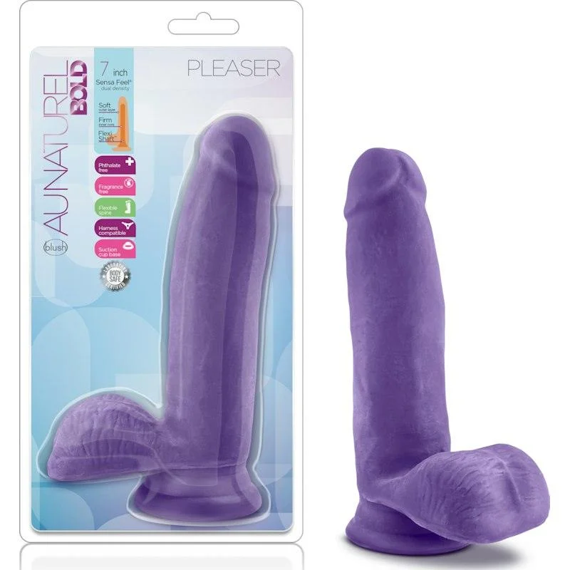 anal toys for fast thrills-Au Naturel Bold Pleaser 7in Dildo Purple