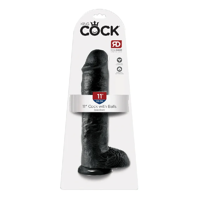 cock ring fine comfort-King Cock 11" Cock with Balls Black