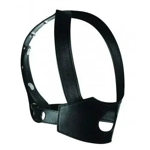 Penis-revived-Master Series Black Strap-on Dildo Face Mouth Gag Harness