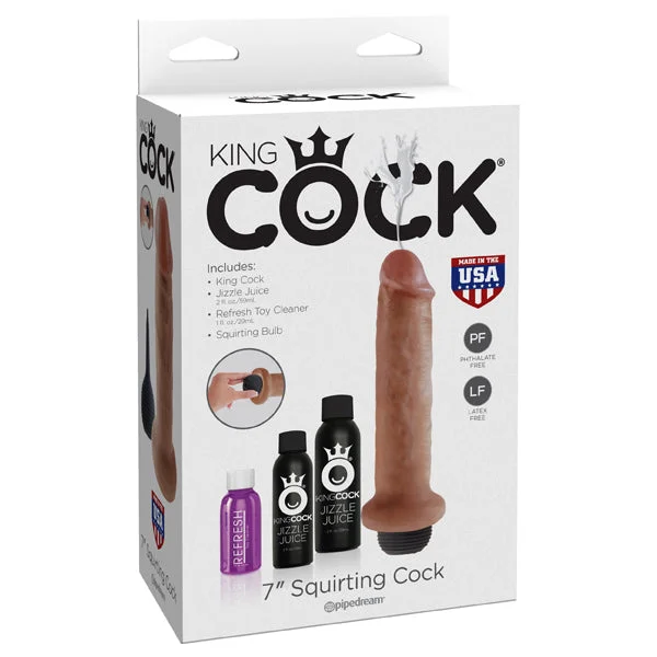 cock ring fine feel-King Cock 7" Squirting Cock Tan