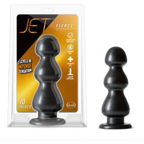 anal toys for deep vibes-Blush Jet Fierce 10 in. Anal Plug Carbon Metallic Black