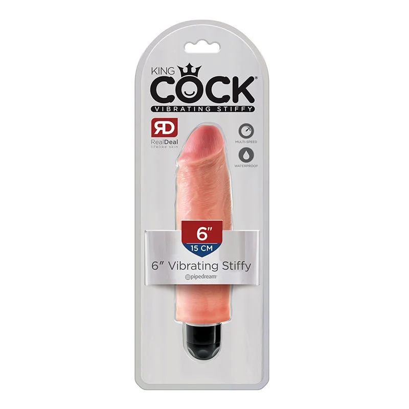 cock ring value design-King Cock 6 inches Vibrating Stiffy Beige