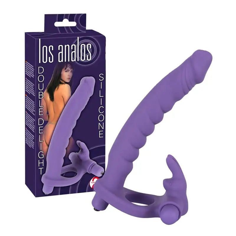 Penis-stopped-You2toys Purple Vibrating Penis Dildo with Cock Ring and Clit Stim