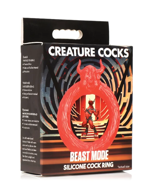 cock ring solid texture-Creature Cocks Beast Mode Silicone Cock Ring