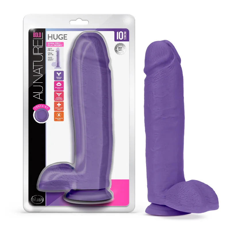 penis-health-for-middle-age-Au Naturel - Bold - Huge - 10 Inch Dildo - Purple