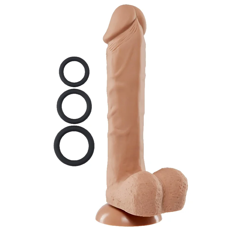 penis-health-myths-busted-9 Inch Silicone Pro Odorless Dong - Tan