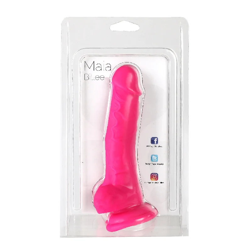 penis-exercise-routines-daily-Billee Realistic Silicone Dong - Neon Pink