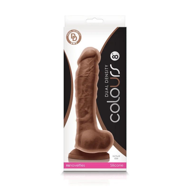 Dildo-odorless-Colours Dual Density 8 in. Dildo Brown