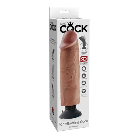 penis-skin-care-routine-Pipedream King Cock 10 in. Vibrating Cock Poseable Dildo With Suction Cup Tan