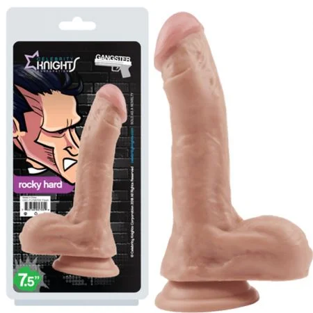 penis-skin-allergy-treatments-Gangster ROCKY HARD Dual Density Realistic Dildo with Balls and Suction Cup Mount Base 7.5 inch Flesh