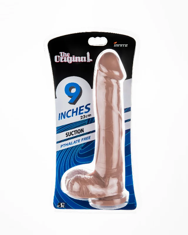 cock ring strong grip-Si-20617 9in COCK W/BALLS W/SUCTION-CARAMEL