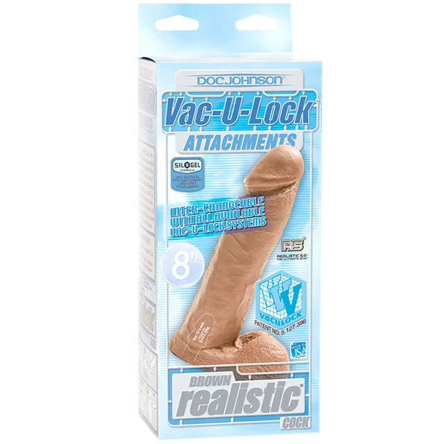 cock ring striking design-Vac-U-Lock 8" Realistic Cock - Tan