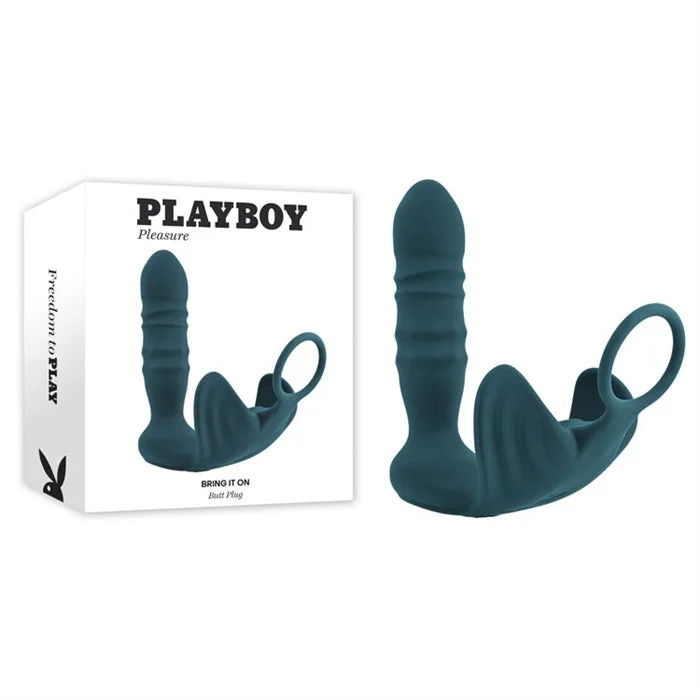 anal toys with solid vibes-Bring It On Vibrating Cock Ring with Anal Probe by Playboy