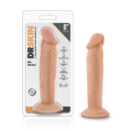 penis-workout-routines-advanced-Blush Dr. Skin Dr. Small Realistic 6 in. Dildo with Suction Cup Beige