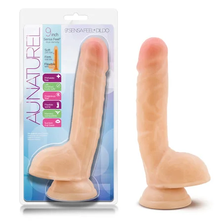 penis-circumcision-care-instructions-Blush Au Naturel 9 in. Posable Dual Density Dildo with Balls & Suction Cup Beige