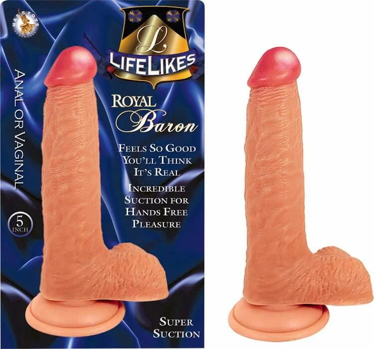 penis-care-for-runners-Lifelikes Royals Flesh Dong Baron - 5 Inch Realistic Dildo with Suction Cup Base