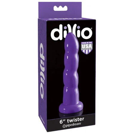 penis-nerve-sensitivity-tips-Pipedream Dillio 6 in. Twister Dildo With Suction Cup Purple