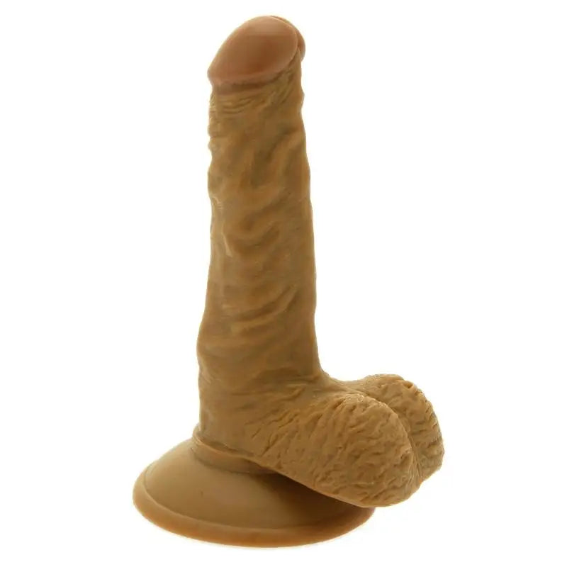 Penis-bobbing-5-inch Realistic Feel Flesh Brown Penis Dildo with Suction Cup