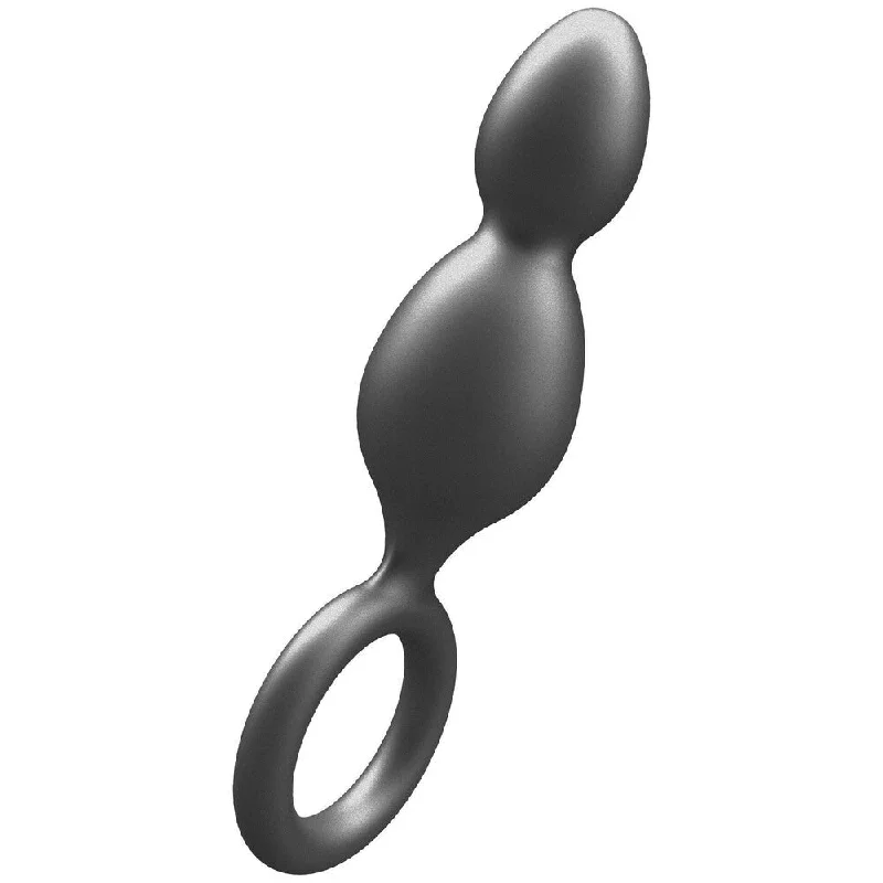 cock ring chic grip-ToyJoy Buttocks The Plugger 2 Balls Metallic Silicone Plug