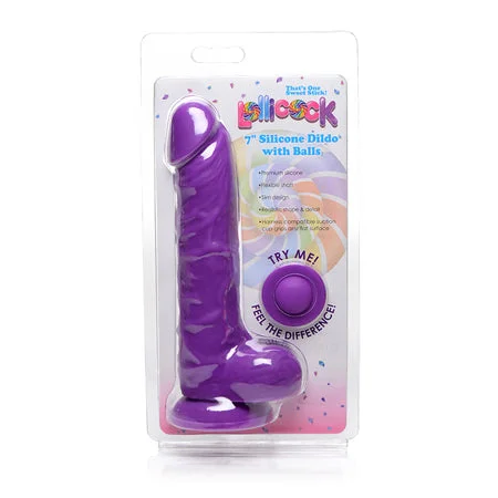 penis-health-vitamin-list-Curve Toys Lollicock 7 in. Silicone Dildo with Balls & Suction Cup Grape