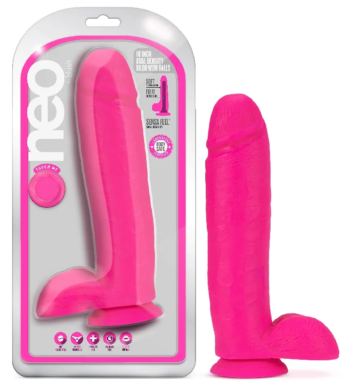 penis-wellness-tips-daily-Neo - 10 Inch Dual Density Dildo - Neon Pink