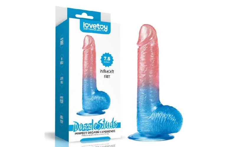 anal toys for intimate excitement-Dazzle Studs Dildo 7.5in Pink/Blue