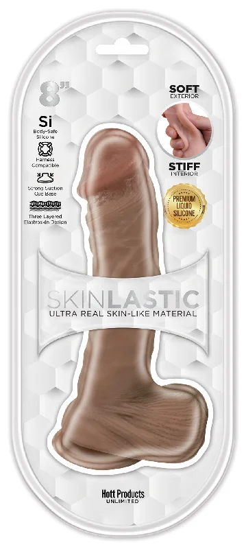 penis-blood-flow-exercises-Skinsations - Skinlastic - Sliding Skin Dildo   - 8-Inch With Suction Base