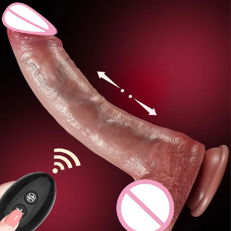 anal toys for intense thrills-Thrusting Realistic Dildo Butt Plug - Remote Control Sliding Skin Anal Dildos Sex Toys