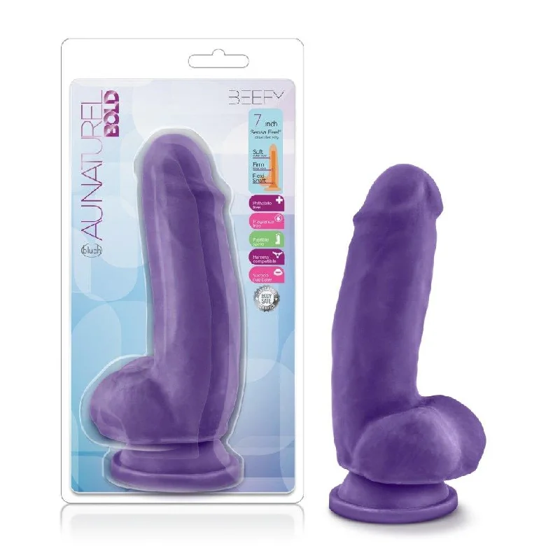 anal toys for deep excitement-Au Naturel Bold Beefy 7in Dildo Purple