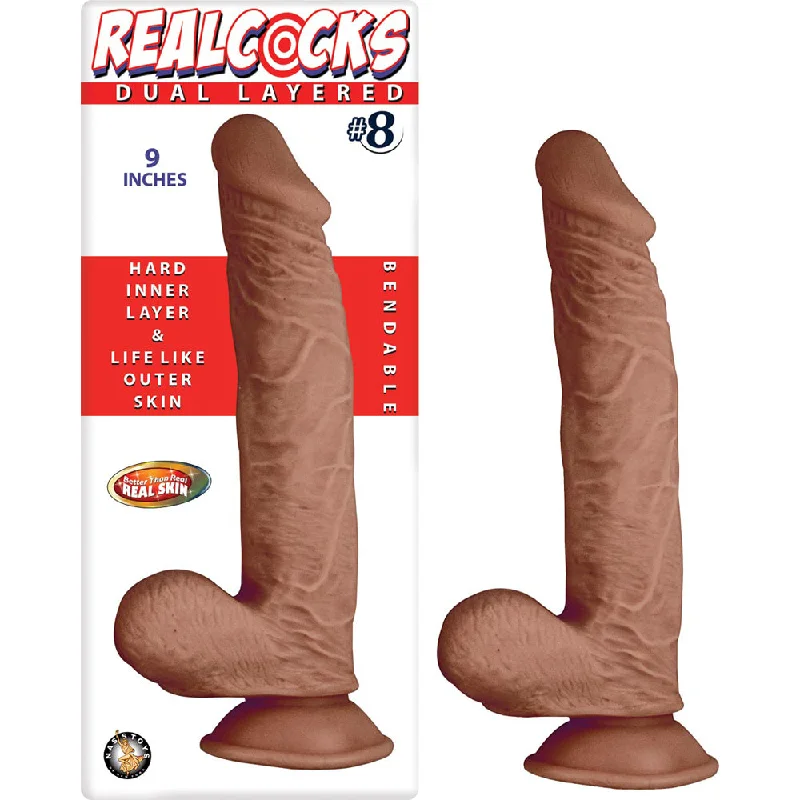 cock ring value style-Realcocks Dual Layered #8 Brown