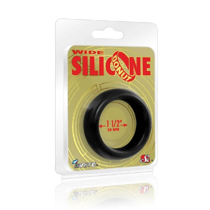 anal toys for gentle vibes-Wide Donut Black Cock Ring 38mm