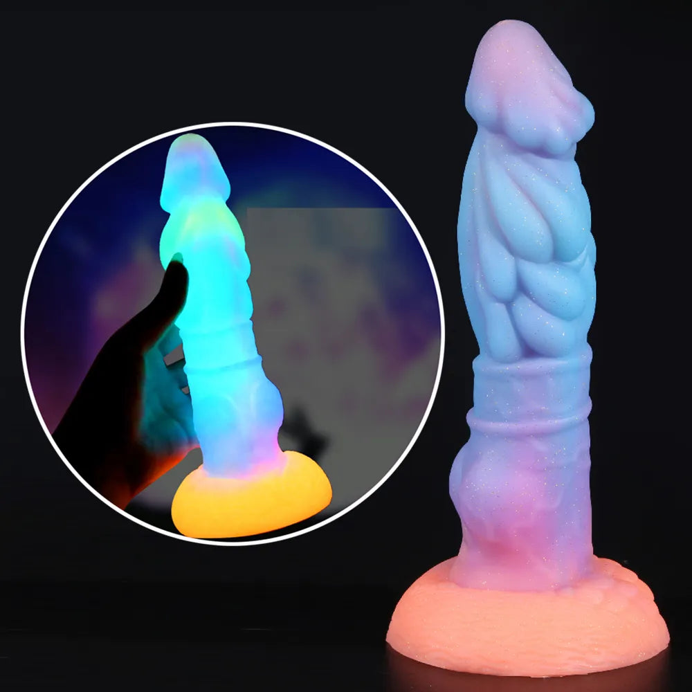 anal toys for sensual comfort-Luminous Dragon Dildo Huge Anal Plug Sex Toys for Women Men Silicone Monster Penis Butt Plug Dildio for Women Glow In The Dark