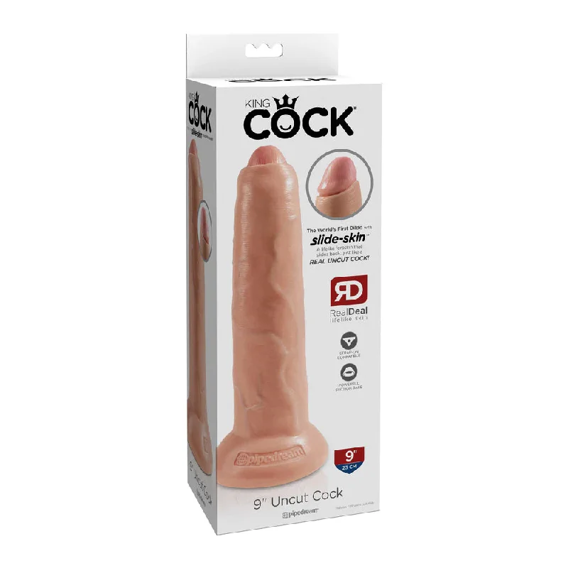 cock ring elite texture-King Cock 9" Uncut Cock Flesh