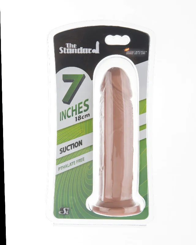 cock ring gentle grip-Si-10118 7in COCK W/SUCTION-CARAMEL