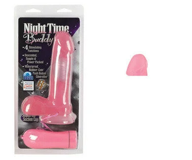 penis-stretching-routines-daily-Silicone Night Time Buddy Vibrator 7-inch - Pink