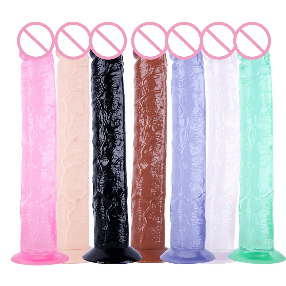 anal toys with shiny finish-7 Color Realistic Dildo Toy for Adult Strapon Dildo Huge Dildo for Anal Sex Toys for Women Soft Penis Sextoys Suction Cup Dildo