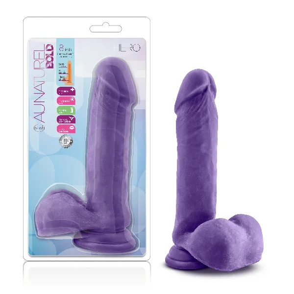 penis-moisturizing-products-organic-Au Naturel Bold Hero Dildo 8" - Purple