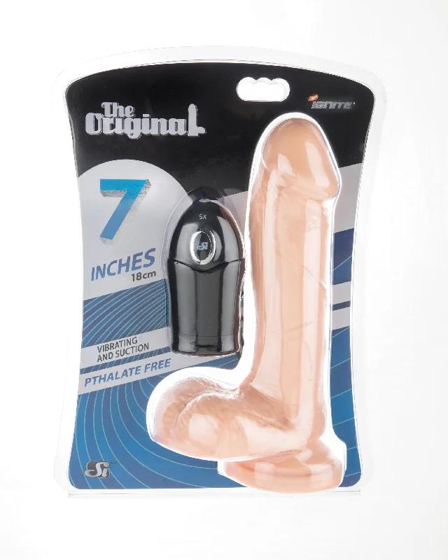 cock ring vivid style-Si-20430 7in COCK W/BALLS-EGG & SUCTION-VANILLA