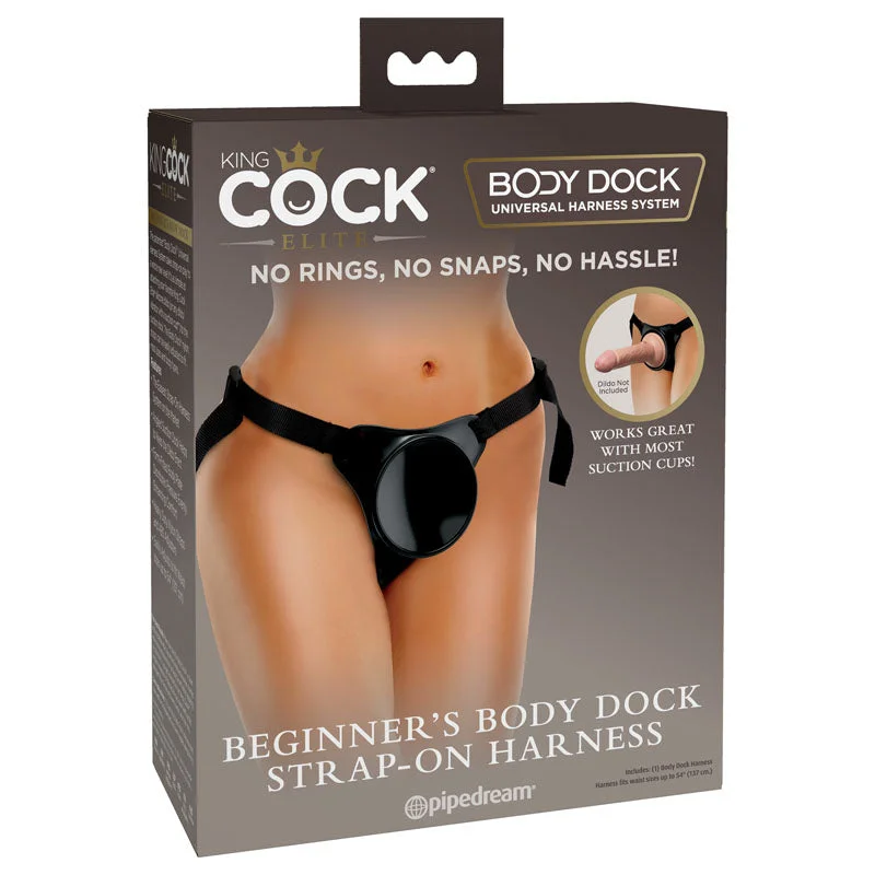 cock ring private grip-King Cock Elite Beginner's Body Dock Strap-On Harness - Black Adjustable Strap-On Harness (No probe included)