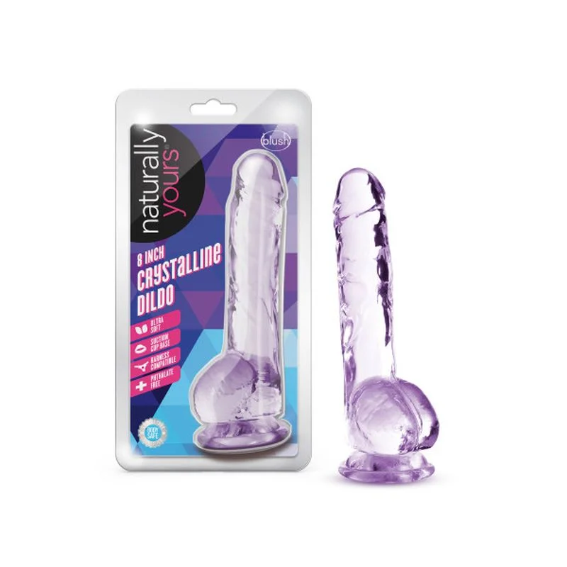 penis-swelling-reduction-methods-Naturally Yours - 8" Crystaline Dildo - Amethyst