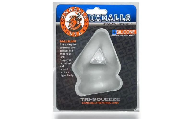 anal toys with cozy tip-Tri Squeeze Cocksling Ballstretcher Clear Ice