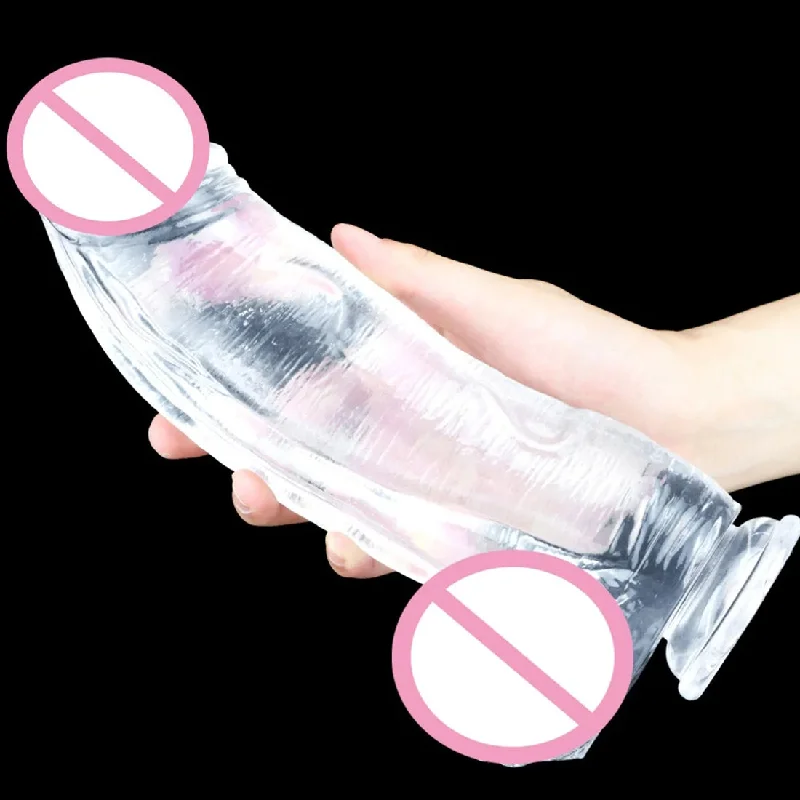 anal toys with chic design-Big Dildo Anal Plug - Jelly Soft Silicone Anal Dilator G Spot Prostate Massage Milk