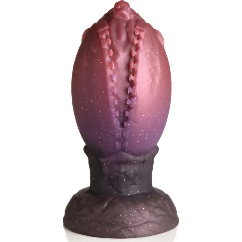 penis-strength-tips-daily-Creature Cocks - Dragon Hatch Silicone Egg - Red/Brown