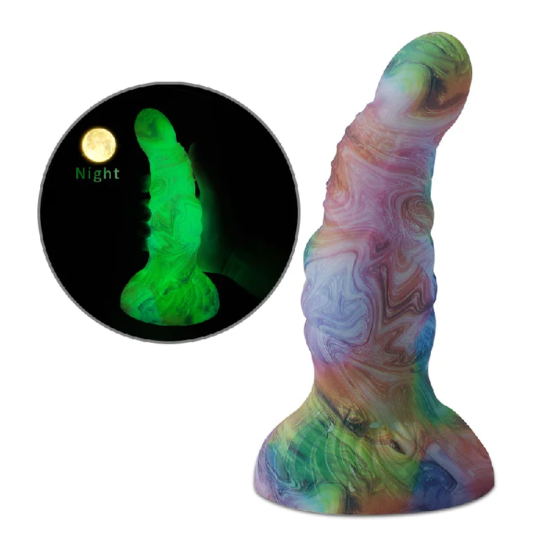 anal toys with slim grip-Luminous Colorful Anal Dildo Dilator Sex Toy for Women - Silicone Butt Plug Big Suction Cup Prostate Massager